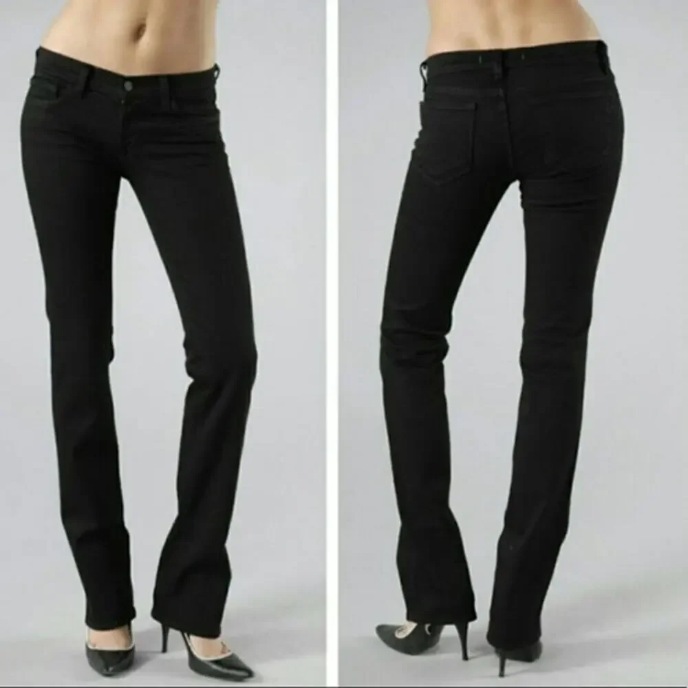 J Brand Jett Cigarette Leg Jeans Black Straight Leg Cotton Size 27 - Picture 1 of 7